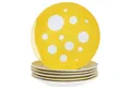 Produktbild: MamboCat Frühstücksteller 6er Set Pula gelb Kuchenteller Porzellan 6 Pers Dessert-Teller Punkte