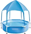 Produktbild: INTEX 28209NP - Metal Frame Pool mit Überdachung (183x38cm) mit Wassersprüher Kinderpool Planschbecken