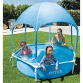 Produktbild: Intex Frame Pool 183 x 38 cm Kinderpool mit Sonnendach Planschbecken Gartenpool