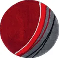Produktbild: Erwin Müller Badematte Mykonos, Badteppich, Badvorleger rutschhemmend rot Größe rund: 90 cm Ø - kuscheliger Hochflor, für Fußbodenheizung geeignet (weitere Farben, Größen)