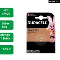 Produktbild: 1 x Duracell 377 Uhrenbatterie 1,55 V SR626SW SR66 AG4 LR626 Silberoxid