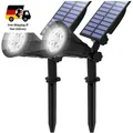 Produktbild: T-SUN Solarstrahler 2 Stück 4 LED Helle Gartenbeleuchtung 2 Modi IP