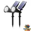 Produktbild: Solarstrahler 2 Stück 4 Led Gartenleuchte Helle Außenbeleuchtung 2 Modi