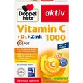 Produktbild: DOPPELHERZ Vitamin C 1000+D3+Zink Depot Tabletten 30 St. PZN 17580390