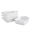 Produktbild: KVOTA Auflaufform klein für 1 Person – 4er Set | Rechteckige Ofen- & Backform aus Keramik | 400 ml Portionsform für Auflauf, Gratins & Desserts | kratzfeste Mini-Formen