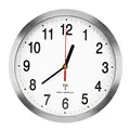 Produktbild: Lawei Funk Wanduhr Funkuhr aus Aluminium Wanduhren Küchenuhr Automatische Umstellung - Silber, 25cm