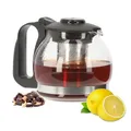 Produktbild: Lantelme Teekanne Borosilikatglas mit Deckel 1,25 Liter mit Siebeinsatz tropffrei und hitzebeständig | Glaskanne für Kräutertee Früchtetee und Teezubereitung | Glas Kanne mit Sieb für Tee und Kaffee