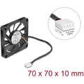 Produktbild: Delock Axiallüfter 12 V DC, 70 x 70 x 10 mm schwarz (70 mm, 1x) (67315)