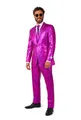 Produktbild: OppoSuits Anzug für Herren - Silvester Party Kostüm - Holografisches Karo Silber - Inklusive Blazer, Hose, Krawatte, Peppy Pink, 20.5, Peppy Pink, 56