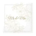 Produktbild: Sovie HORECA Serviette - Mr & Mrs (Blume) - aus Tissue 33 x 33 cm, 3-lagig, 100 Stück