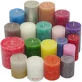 Produktbild: 6 kg Rustic Stumpenkerzen durchgefärbt Rustik Qualität Kerzen Set Kerzenpaket Mix gemischt nach Farben (Bunt 08)