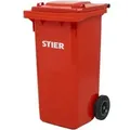 Produktbild: STIER 2-Rad-Müllgroßbehälter 120 l rot BxTxH 475x550x930 mm
