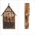 Produktbild: Relaxdays Insektenhotel 50 cm groß, Zum Aufhängen, Bienenhotel und Schmetterlingshaus, Geflämmtes Holz, natur