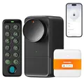 Produktbild: SwitchBot WLAN Smart Lock Pro mit Touchscreen-Tastatur, Türriegelschlösser, Smartes Türschloss, Elektronisches Türschloss, Türöffner per App, Fingerprint, Code, Alexa, Google, unterstützt Matter