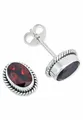 Produktbild: Ohrstecker 925 Silber Granat roter Stein Edelstein Ohrringe echt Silber Damen Sterling Silber Stecker Geschenk(MOS-021-52)