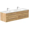 Produktbild: POSSEIK Waschbecken mit Unterschrank GEANT 160 eiche gold 160,0 x 49,6 x 44,0 cm