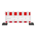 Produktbild: Schrankenzaun Absperrzaun 5-er Set inkl. 6 x K1 Fußplatte Kunststoffzaun Mobil