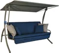 Produktbild: Angerer Hollywoodschaukel Drift Smart – Schaukel zum Sitzen, Liegen & Entspannen, inkl. Bett-Funktion, einfache Montage, Made in Germany, hochwertiger Stoff, Blau