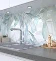Produktbild: MyMaxxi Küchenrückwand Folie selbstklebend matt - einfache Montage ohne Bohren 0,4mm stark Versteift - Motiv Hängende Ranken grün 60cm hoch - Spritzschutz Küche Klebefolie - Blüte Äste 220 x 60cm