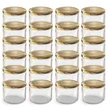 Produktbild: Oputec 24 x 282 ml Einmachgläser mit Schraubdeckel Gold – Perfekt für Marmeladen, Konfitüren und mehr, kleine Gläser mit Deckel, ideal als Marmeladengläser und Dip-Schraubgläser