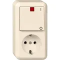 Produktbild: Schneider Electric Ausschalter 2-polig/Steckdose 10/16A CON Steckklemme reinweiss 388204 (388204)
