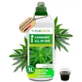 Produktbild: Purgrün® Bio-Cannabis-All-In-One-Dünger 1 Liter – Pflanzenanbau 420 – Organische Rezeptur – Premium-Flüssigdünger – NPK 4+1+7 – Mit Algenextrakt & Vinasse – Extra Kalium für hohen Ertrag