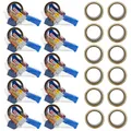 Produktbild: Tesa Paketbandabroller STARTER SET Packband Abroller 10 Handgeräte + 22 Rollen