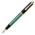 Produktbild: Pelikan Füllhalter Souverän 400, Schwarz-Grün, Feder B (breit), hochwertiger Kolbenfüller im Geschenk-Etui, 994871