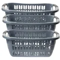 Produktbild: 3er Set Große Wäschewanne Grau 55x37x20 cm: Dein Multitalent für Ordnung und Komfort!