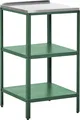 Produktbild: BELIANI Outdoor-Kücheninsel Grün Stahl 50 x 50 x 90 cm mit Edelstahlplatte Modern für Garten Draußen Außenbereich Ausstattung Outdoor-Küchenmöbel