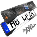 Produktbild: Kennzeichenhalter Kennzeichenhalterung Auto Chrom Vollchrom Kfz Halter 2 Stück