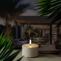 Produktbild: MARELIDA LED Kerze Outdoor Piffany UYUNI Lighting mit flackernder Flamme Stumpenkerze aus Kunststoff für Innen/Außen Timerfunktion dimmbar weiß (Höhe: 5cm)