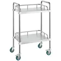 Produktbild: VEVOR Labor-Rollwagen, 2-Regal-Rollwagen aus Edelstahl, Labor-Servierwagen mit Lenkrollen, Laborwagen Dentalwagen für Klinik, Labor, Krankenhaus, Salon, 385 x 548 x 865 mm