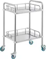 Produktbild: VEVOR Labor-Rollwagen, 2-Regal-Rollwagen aus Edelstahl, Labor-Servierwagen mit Lenkrollen, Dentalwagen für Klinik, Labor, Krankenhaus, Salon, 15,16