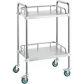 Produktbild: Vevor Labor-rollwagen, 2-regal-rollwagen Aus Edelstahl, Labor-servierwagen Mit Lenkrollen, Laborwagen Dentalwagen Für Klinik, Labor, Krankenhaus, Salon, 385 X 548 X 865 Mm