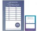 Produktbild: Frank Paperman Terminplaner Terminzettel Praxis blau, Terminblock à 50 Blatt, Stempelfeld, Frank Paperman, 7 Termine pro Zettel, für Ärzte, Heilpraktiker, Physio, Studios u.v.m.
