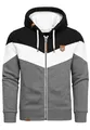 Produktbild: Amaci&Sons Sweatjacke Kapuzenpullover Herren Pullover Hoodie Zipper Jacke 4069 Schwarz/Anthrazit/Weiß XXL