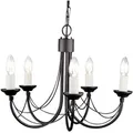 Produktbild: Elstead Lighting Carisbrooke 5-flammiger Kronleuchter Schwarz Gothic Stil höhenverstellbar