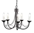 Produktbild: Elstead LIGHTING Kronleuchter, Leuchtmittel nicht inklusive, Kronleuchter Hängelampe Deckenleuchte Stahl Schwarz D 47 cm