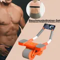 Produktbild: RAIKOU Bauchmuskeltrainer-Set,Bauchroller, eine Kniematte und ein Fitnessband