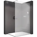 Produktbild: Bernstein Walk-in-Dusche EX101, 10mm ESG-Sicherheitsglas Nano-Beschichtung - Echtglas / Profilfarbe: Chrom, Milchglas / Breite wählbar / Duschabtrennung / Duschwand / 200cm Höhe 150 cm