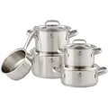 Produktbild: WMF Kochtopfset Gourmet Plus, Edelstahl, Metall, 5-teilig, 16 cm,20 cm,16 cm, 1.9 L,3.3 L,5.7 L,2.5 L,1.4 L, rund, rostfrei, Griffe werden nicht heiß, TransTherm®-Allherdboden, Kochen, Töpfe, Topfsets