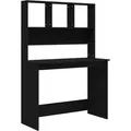 Produktbild: vidaXL Schreibtisch mit Regal Schwarz 102x45x148 cm Holzwerkstoff 823001