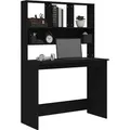 Produktbild: vidaXL Schreibtisch mit Regal Schwarz 102x45x148 cm Holzwerkstoff - Schwarz