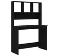 Produktbild: vidaXL Schreibtisch, Bürotisch Computertisch mit Regal Schwarz 102x45x148 cm Holzwerkstoff