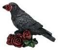 Produktbild: Figuren Shop GmbH Tierfigur Raben Figur - Rose of the Raven - Dekofigur Vogelfigur Rosen Deko