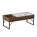 Produktbild: Vicco Couchtisch Lunero, Nussbaum, 105 x 50 cm, mit verschiebbarer Tischplatte und offenem Ablagefach