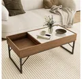 Produktbild: Vicco Couchtisch Lunero, Nussbaum/Marmor, 105 x 50 cm (1-St)