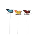 Produktbild: Mica Gartenstecker Schmetterling rot blau orange H 32 x 13 cm sortiert