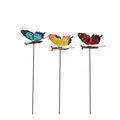 Produktbild: Mica Gartenstecker Schmetterling rot blau orange H 32 x 13 cm sortiert